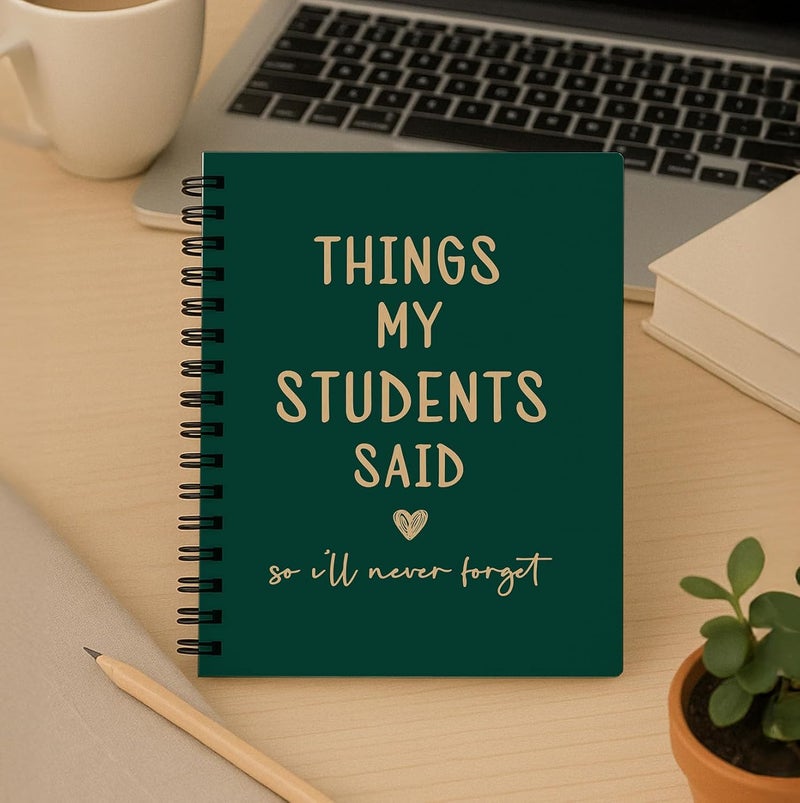 bitCNY Teacher Gift Spiral Notebook Forest Green, Thank You Gift for Teacher, Teacher Appreciation Gifts, Keepsake Journal, Teacher Notebooks for School Supplies, Home & Office, Spiral Bound 5.5x8.5 - Image 3